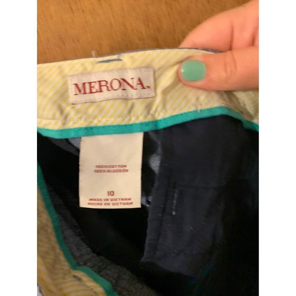 Merona Chambray 100% Cotton Blue Shorts Size 10 Womens - Picture 3 of 4
